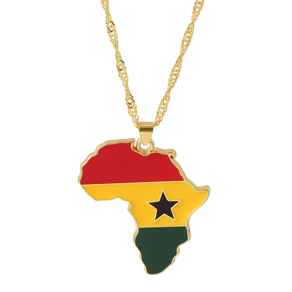Alloy Africa Map Pendant Necklace With Electroplating Unisex Style - Image 26