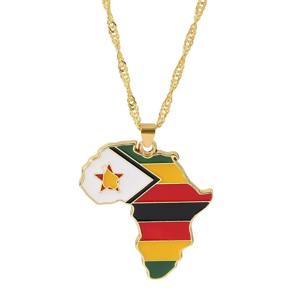 Alloy Africa Map Pendant Necklace With Electroplating Unisex Style - Image 28