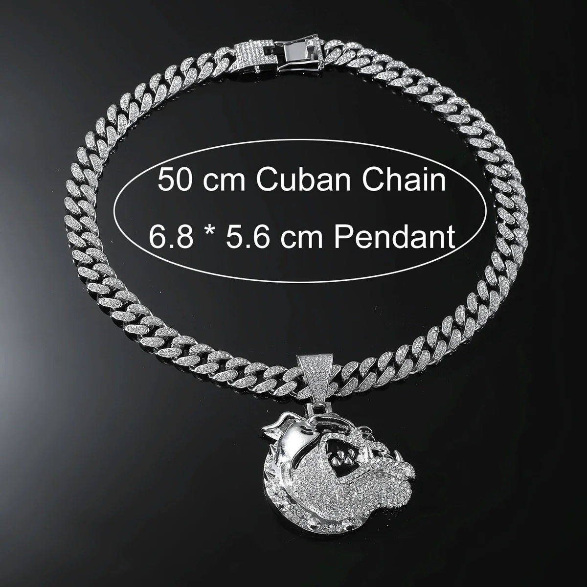 Alloy Animal Zodiac Rhinestone Diamond Pendant Necklace Hiphop Cuban Chain Jewelry For Men - Image 4