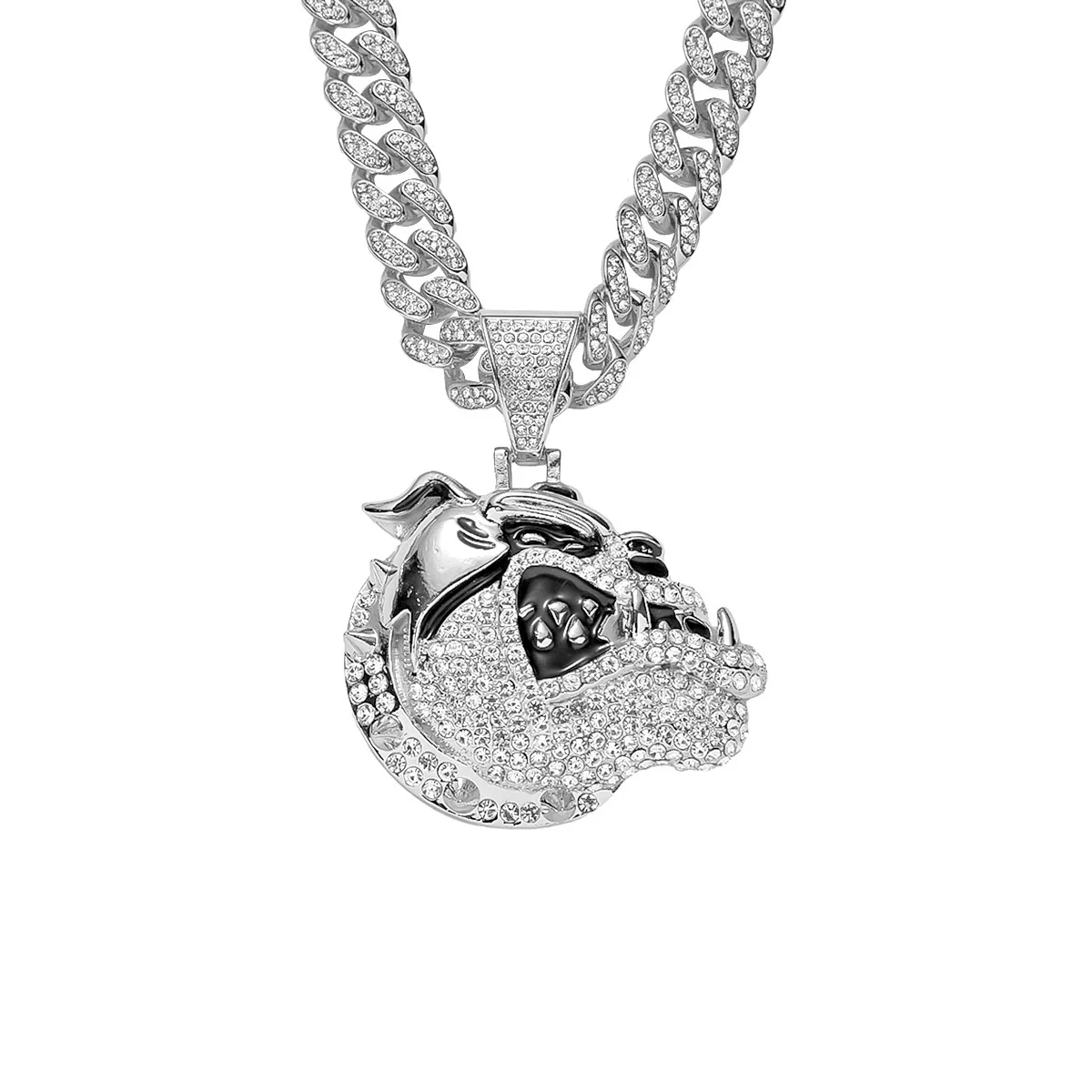 Alloy Animal Zodiac Rhinestone Diamond Pendant Necklace Hiphop Cuban Chain Jewelry For Men - Image 5
