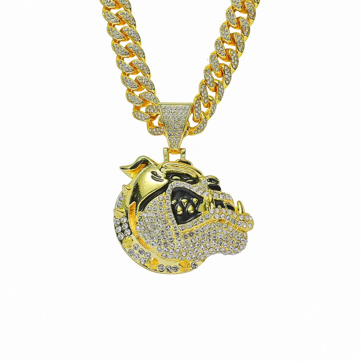 Alloy Animal Zodiac Rhinestone Diamond Pendant Necklace Hiphop Cuban Chain Jewelry For Men - Image 6