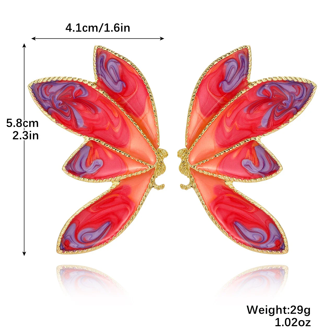 Alloy Animals Butterfly Electroplated Earrings - Image 5