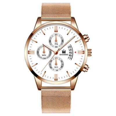 Alloy Band And Case Men's Casual Business Round Dial Scale Quartz Watch - Image 11