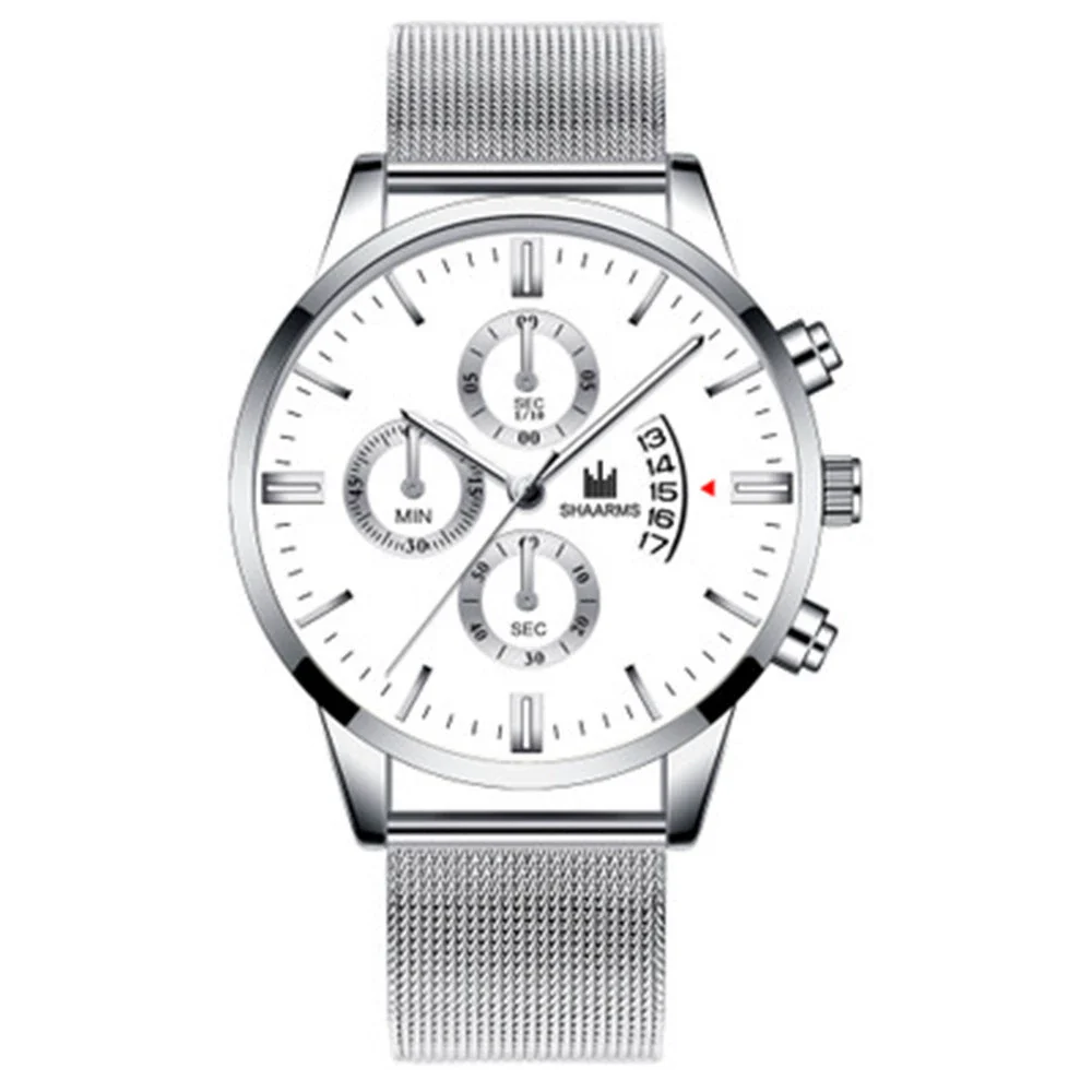 Alloy Band And Case Men's Casual Business Round Dial Scale Quartz Watch - Image 2
