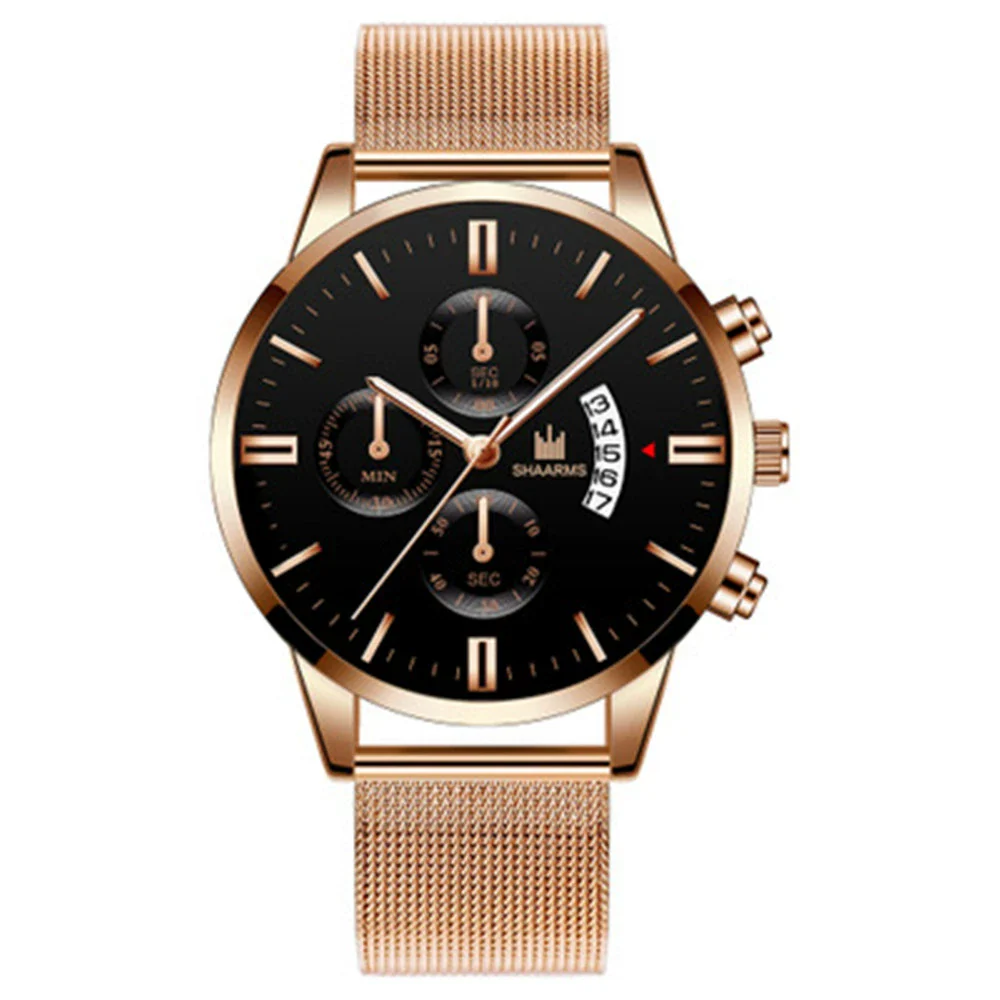 Alloy Band And Case Men's Casual Business Round Dial Scale Quartz Watch - Image 4