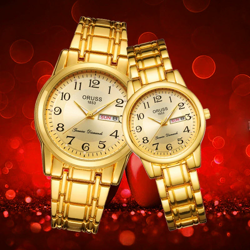 Alloy Band Calendar Waterproof Quartz Watch For Middleaged And Elderly Couples Round Dial Mineral Reinforced Glass Mirror - Image 2