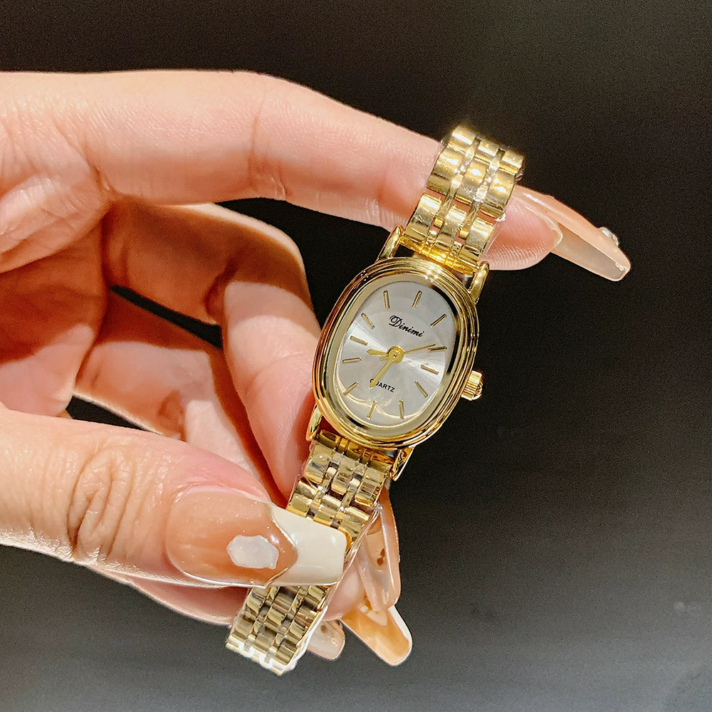 Alloy Band Oval Dial Women's Casual Simple Quartz Watch - Image 3