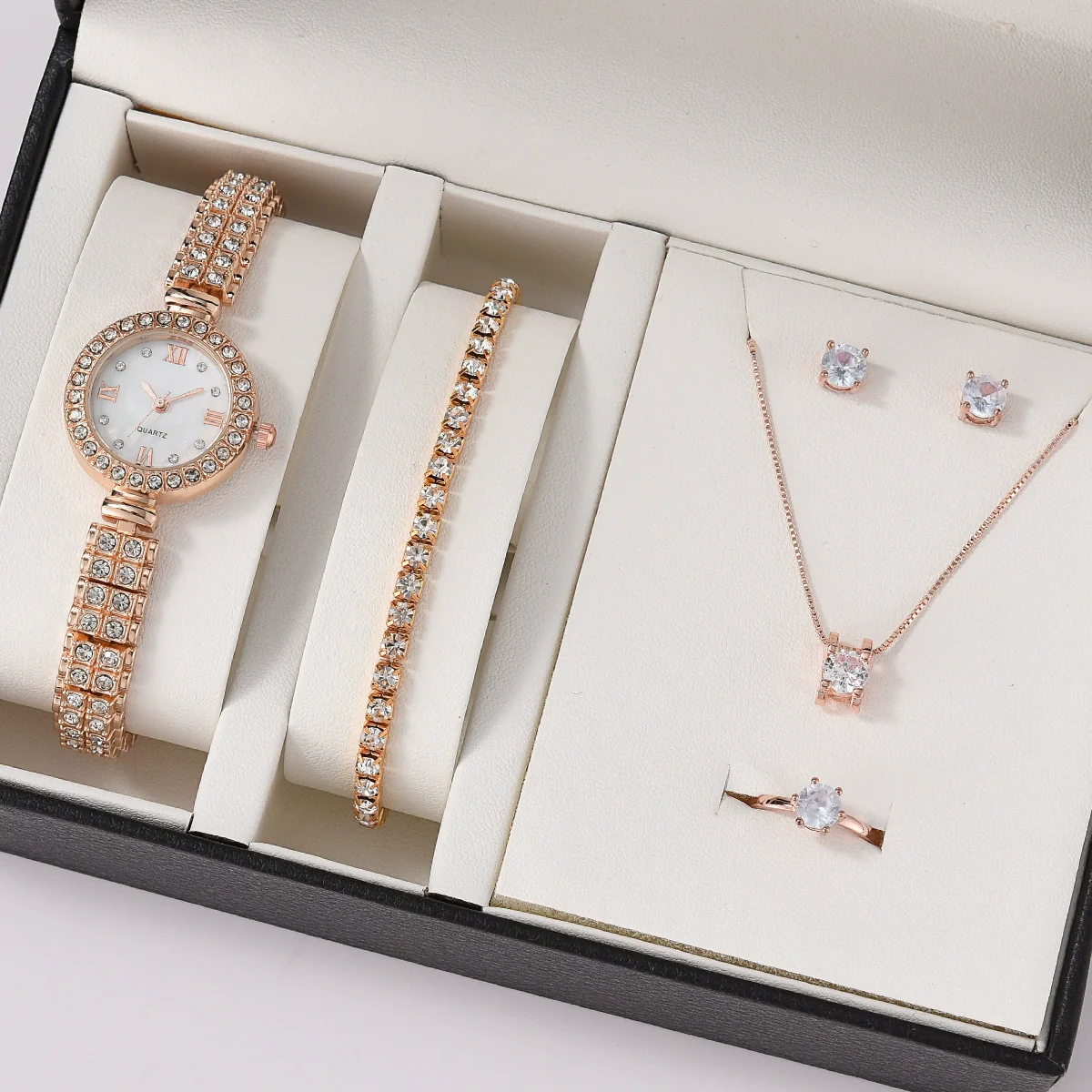 Alloy Band Women's Quartz Watch Set With Round Dial And Leisure Style - Image 2