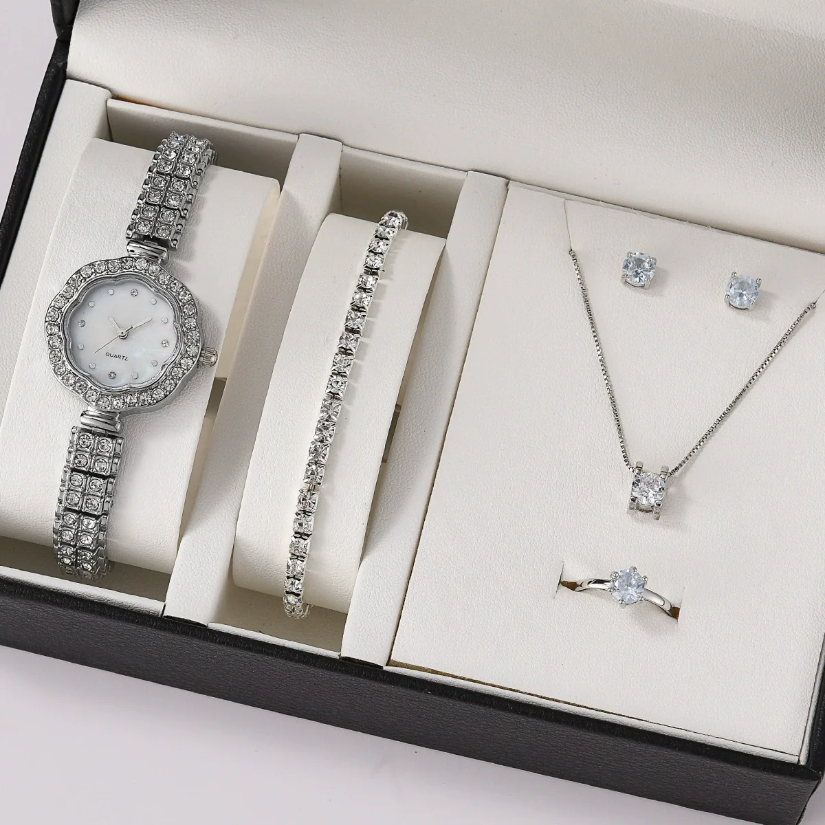 Alloy Band Women's Quartz Watch Set With Round Dial And Leisure Style - Image 8