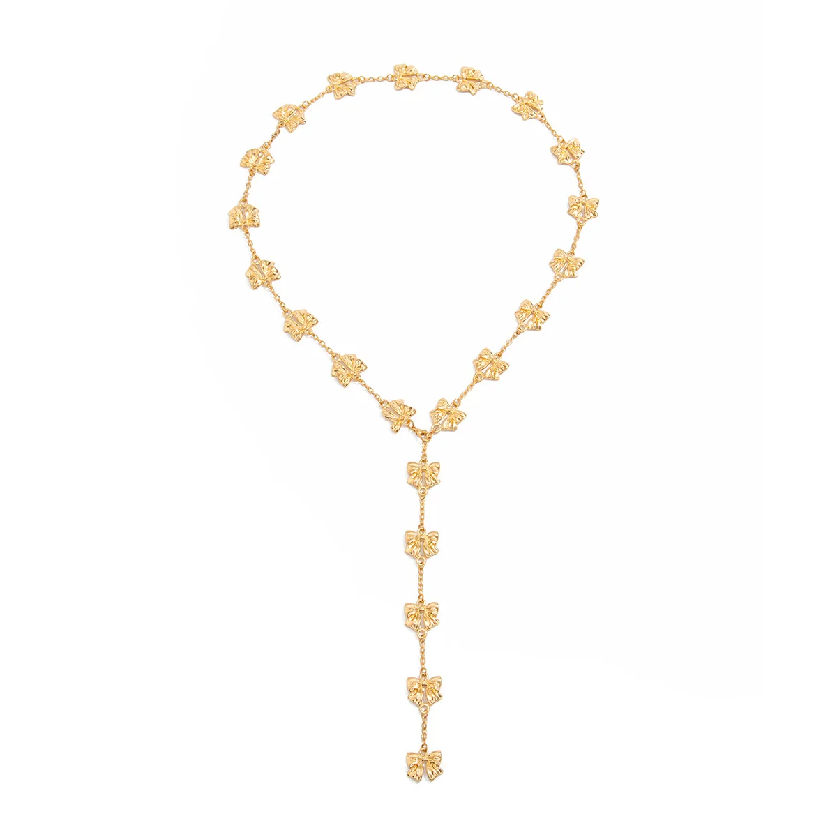 Alloy Bow Design Electroplating Long Necklace For Women - Image 5