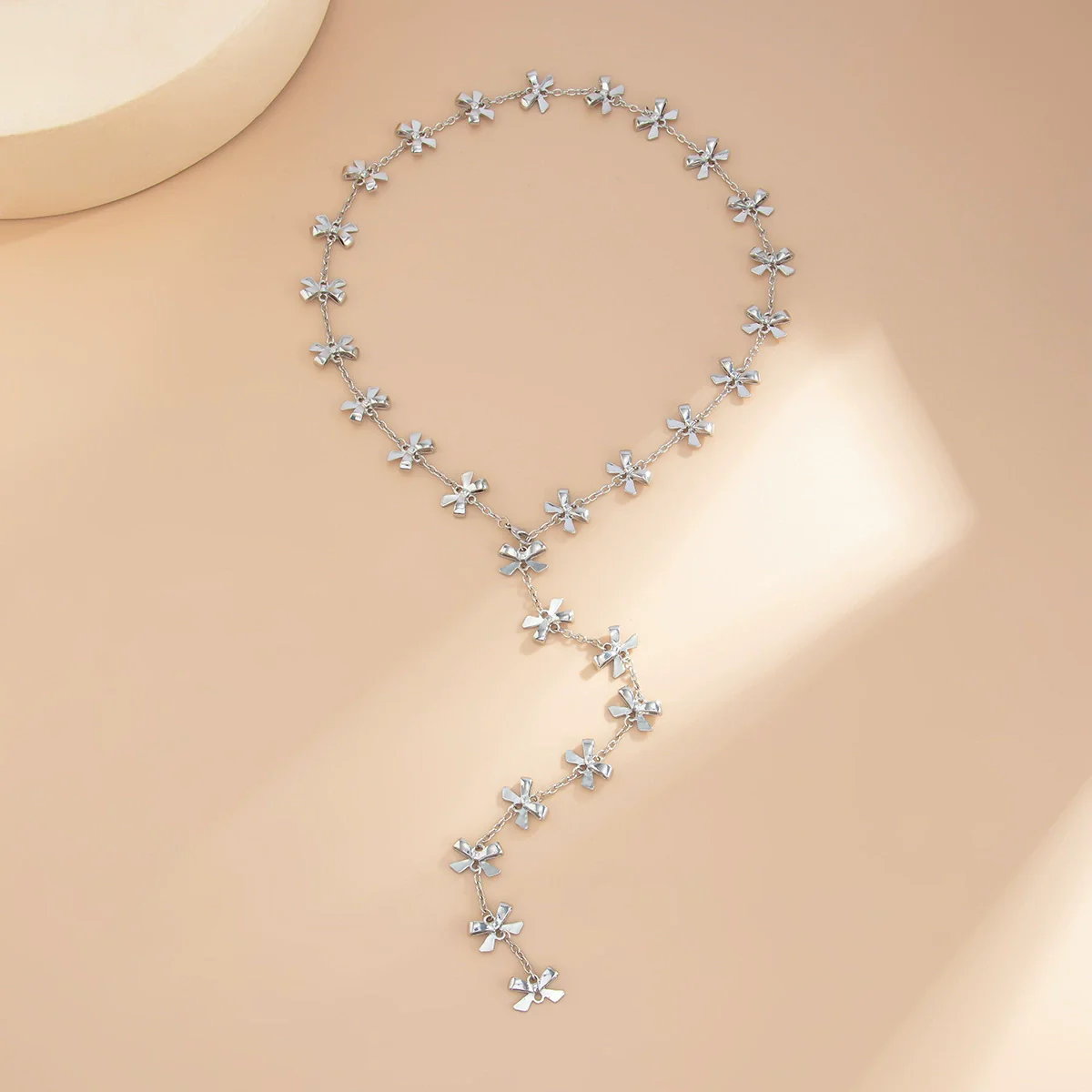 Alloy Bow Design Electroplating Long Necklace For Women - Image 6