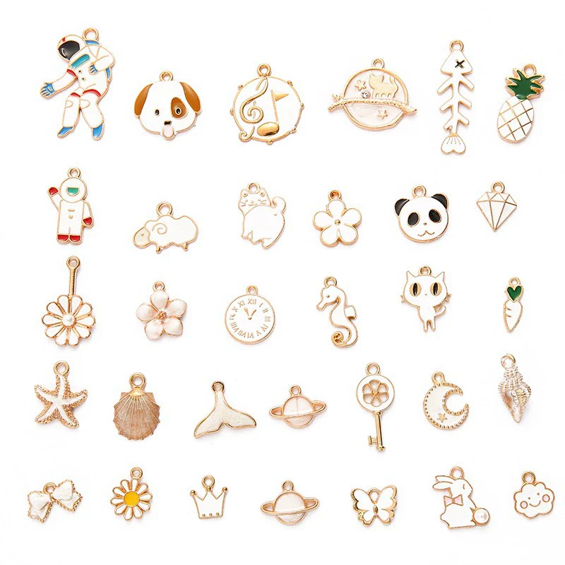 Alloy Cartoon Dripping Oil Handmade Pendant Earrings Jewelry Mobile Phone Shell Accessories Wholesale - Image 9
