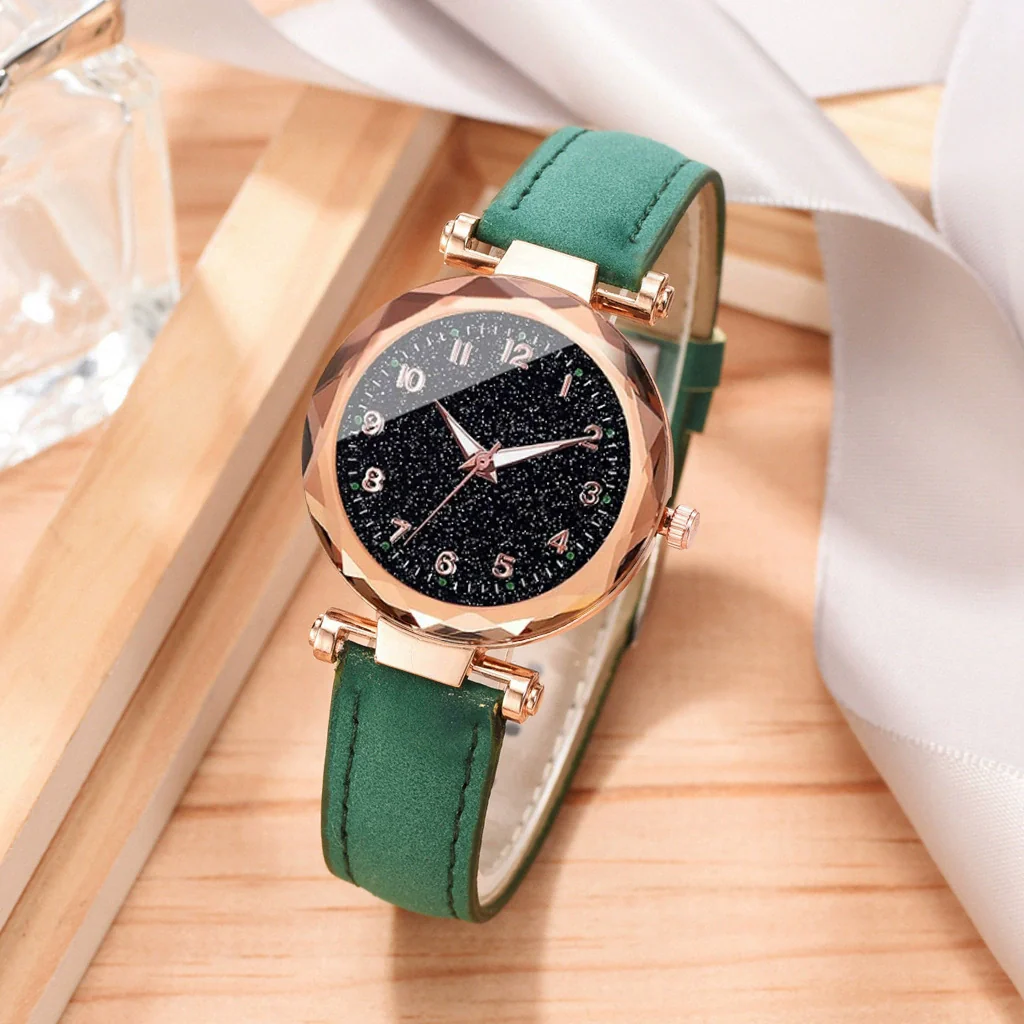 Alloy Case Casual Women's Round Dial Quartz Belt Watch With Imitation Leather Strap - Image 8