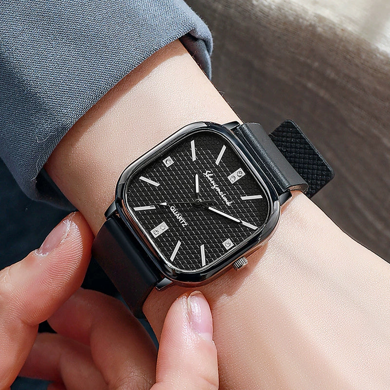 Alloy Case Silicone Strap Square Antique Electronic Quartz Unisex Watch - Image 3