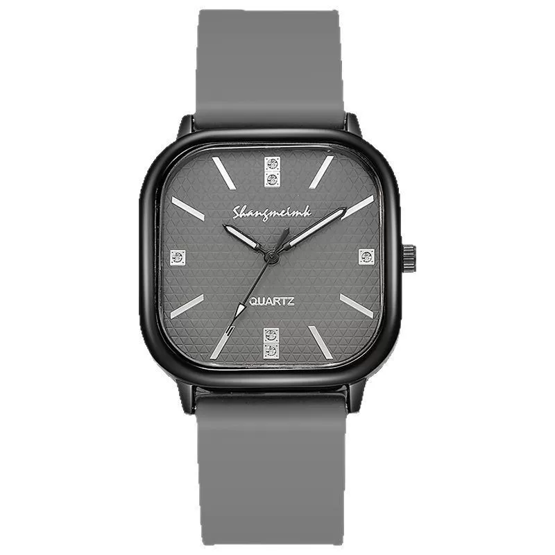 Alloy Case Silicone Strap Square Antique Electronic Quartz Unisex Watch - Image 5