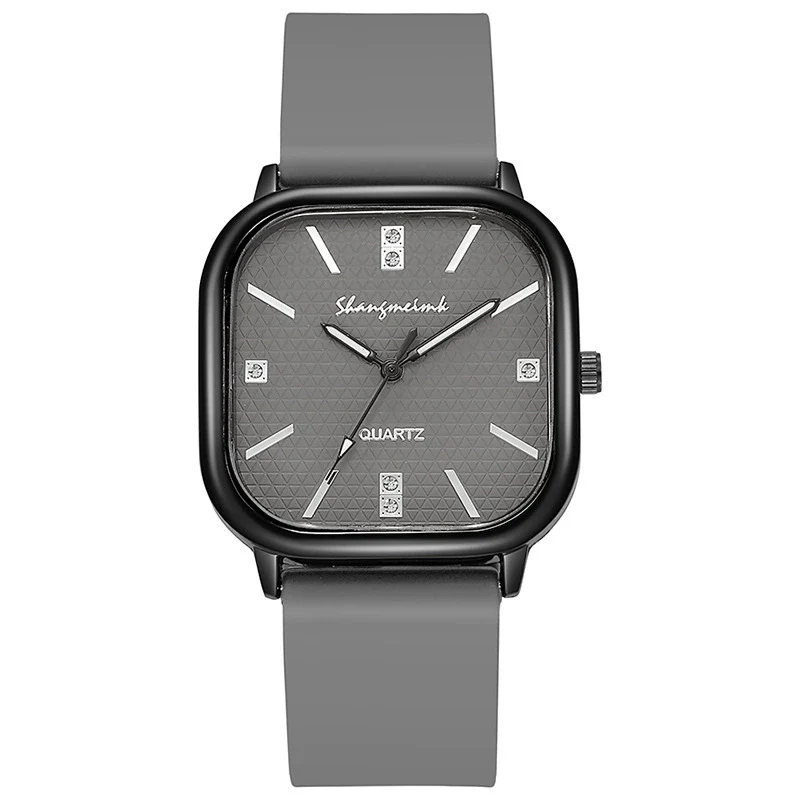 Alloy Case Silicone Strap Square Antique Electronic Quartz Unisex Watch - Image 6