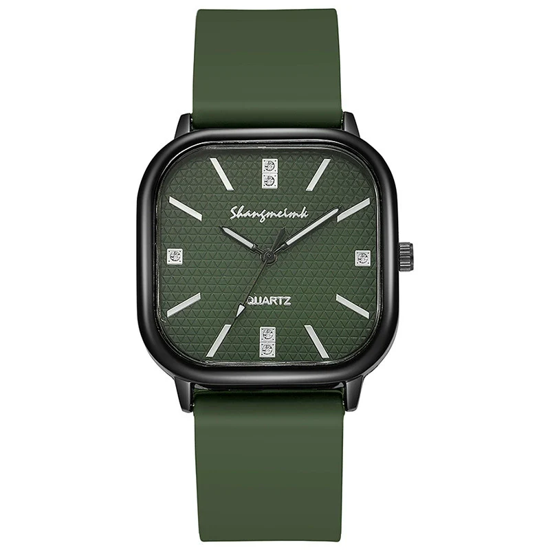 Alloy Case Silicone Strap Square Antique Electronic Quartz Unisex Watch - Image 8