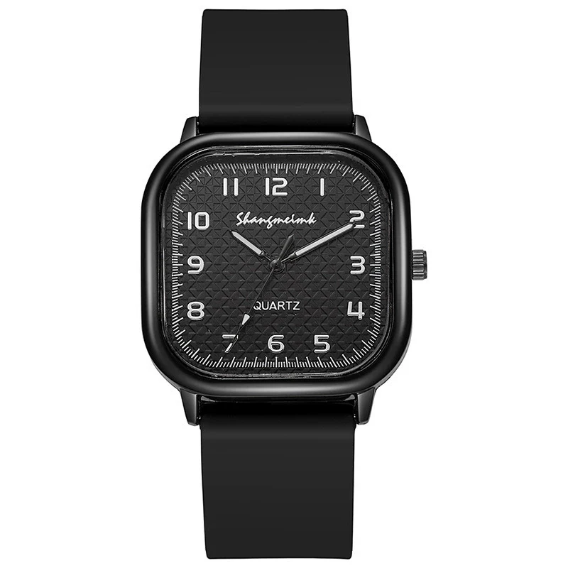 Alloy Case Silicone Strap Square Antique Ladies Quartz Watch - Image 6
