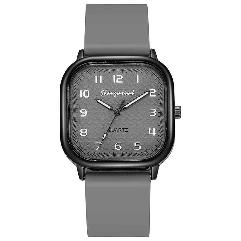 Alloy Case Silicone Strap Square Antique Ladies Quartz Watch - Image 7