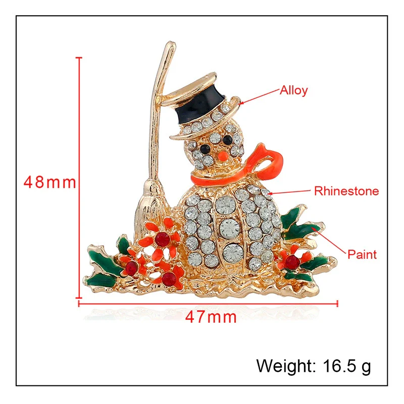 Alloy Christmas Snowman Brooch Electroplated With Women's Style And Socks Pattern - Image 5