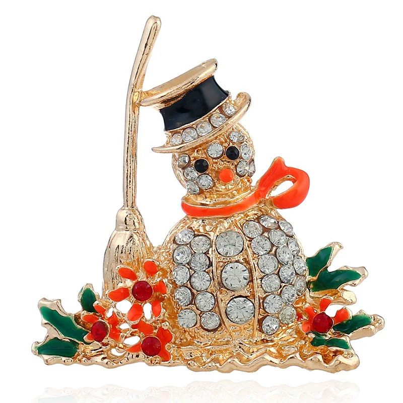 Alloy Christmas Snowman Brooch Electroplated With Women's Style And Socks Pattern - Image 6