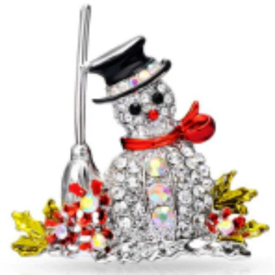 Alloy Christmas Snowman Brooch Electroplated With Women's Style And Socks Pattern - Image 7