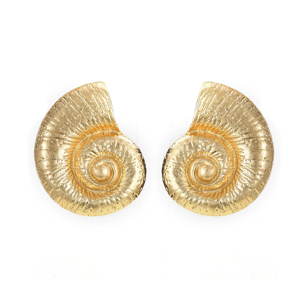 Alloy Conch Earrings Geometric Style Electroplating For Women - Image 5