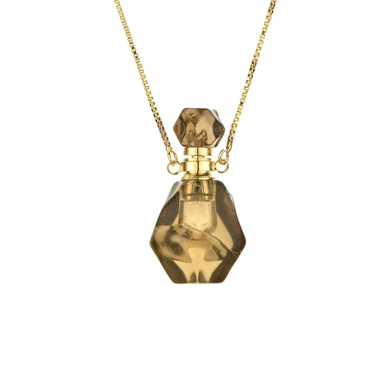 Alloy Crystal Flameshaped Perfume Bottle Pendant Necklace With Box Chain For Women Environmentally Friendly - Image 9