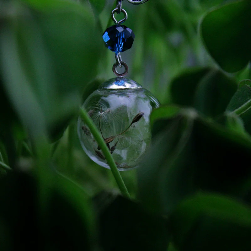 Alloy Dandelion Filled Ball Pendant Vintage Geometric Style