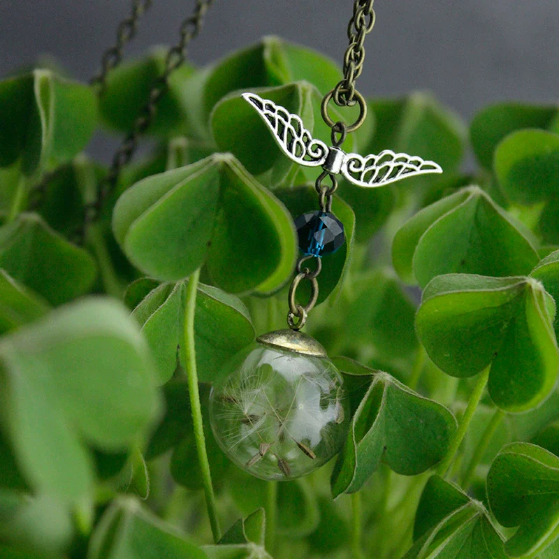 Alloy Dandelion Filled Ball Pendant Vintage Geometric Style - Image 5