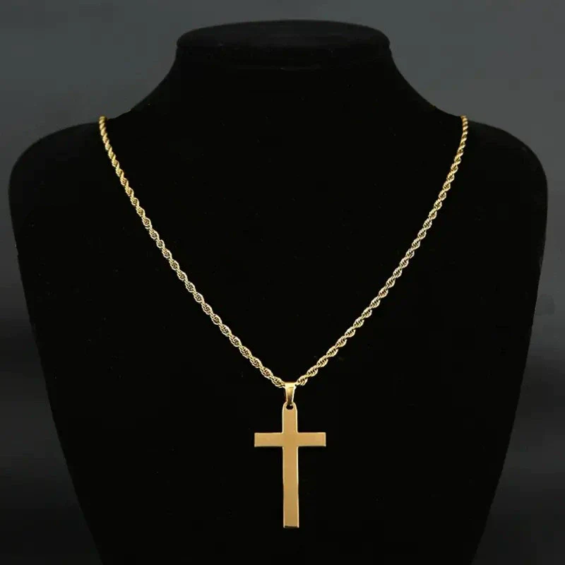 Alloy Double Layer Cross Pendant Necklace With Regular Chain Geometric Style Electroplating Treatment U Shape - Image 14