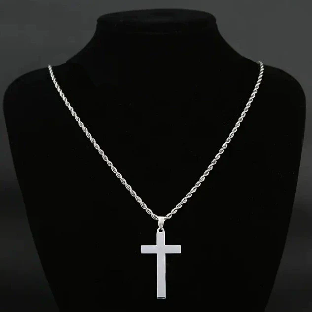 Alloy Double Layer Cross Pendant Necklace With Regular Chain Geometric Style Electroplating Treatment U Shape - Image 15