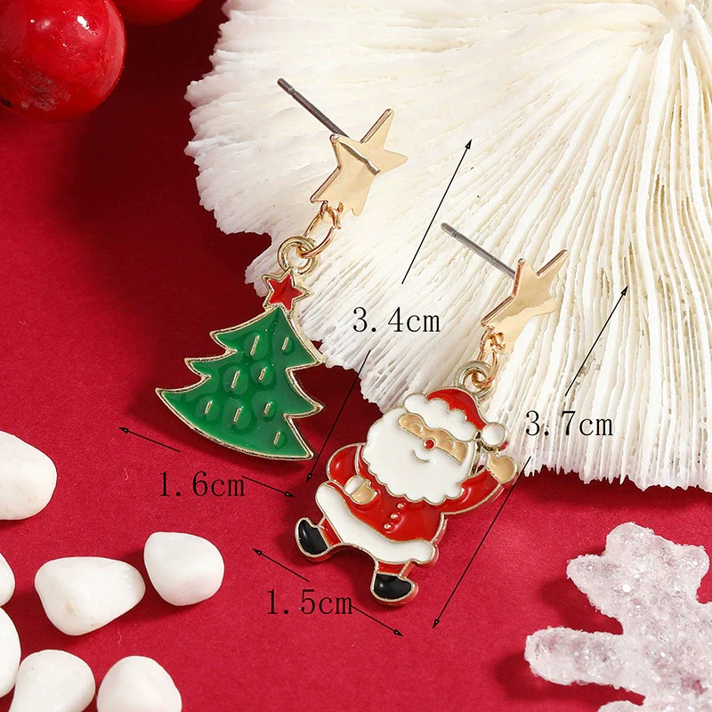 Alloy Dripping Oil Irregular Christmas Festival Element Earrings With Fashion Personality And Environmental Protection Design - Image 4