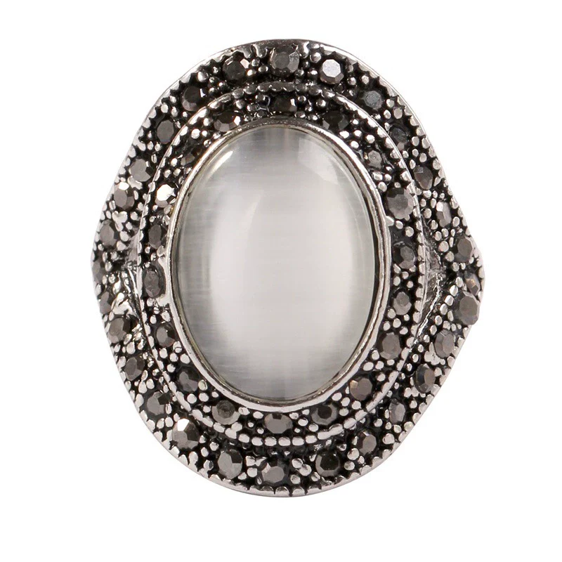 Alloy Electroplating Hollow Retro Cat Eye Ring Unisex Jewelry - Image 2