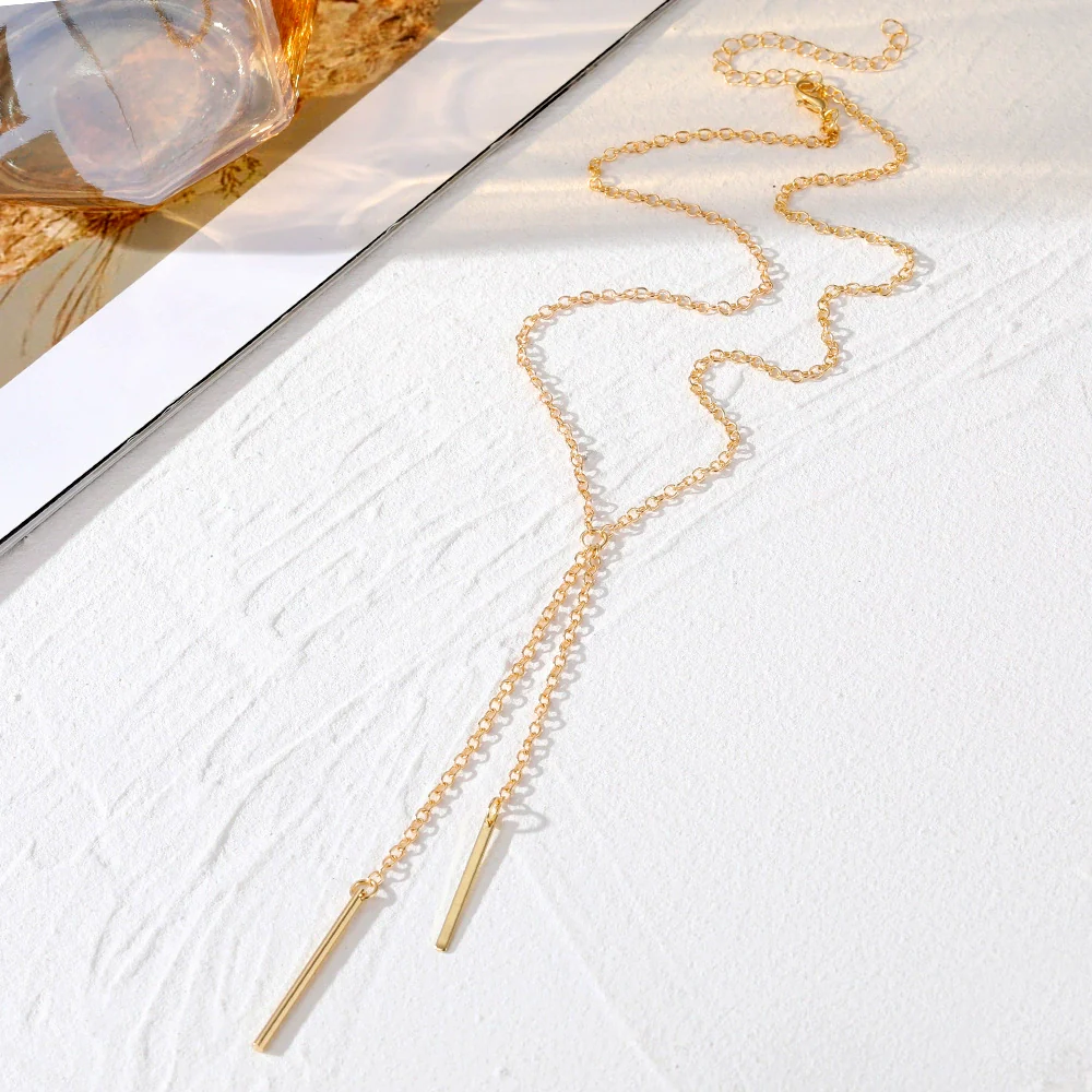 Alloy Fivepointed Star Long Pendant Multilayer Women's Fashion Necklace With Zircon And Geometric Design - Image 2