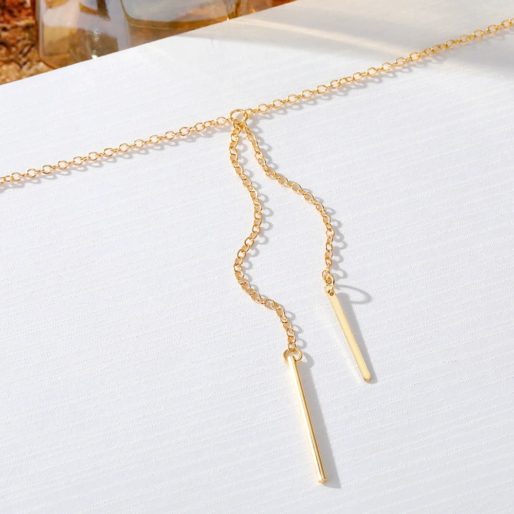 Alloy Fivepointed Star Long Pendant Multilayer Women's Fashion Necklace With Zircon And Geometric Design - Image 3