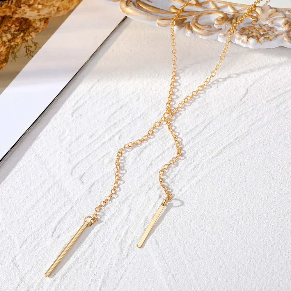 Alloy Fivepointed Star Long Pendant Multilayer Women's Fashion Necklace With Zircon And Geometric Design - Image 4