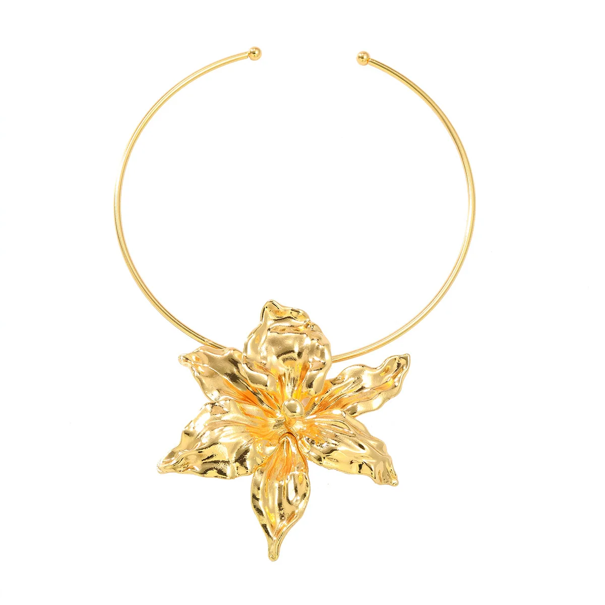 Alloy Flower Hip Hop Women's Necklace With Snake Bone Chain - Image 5