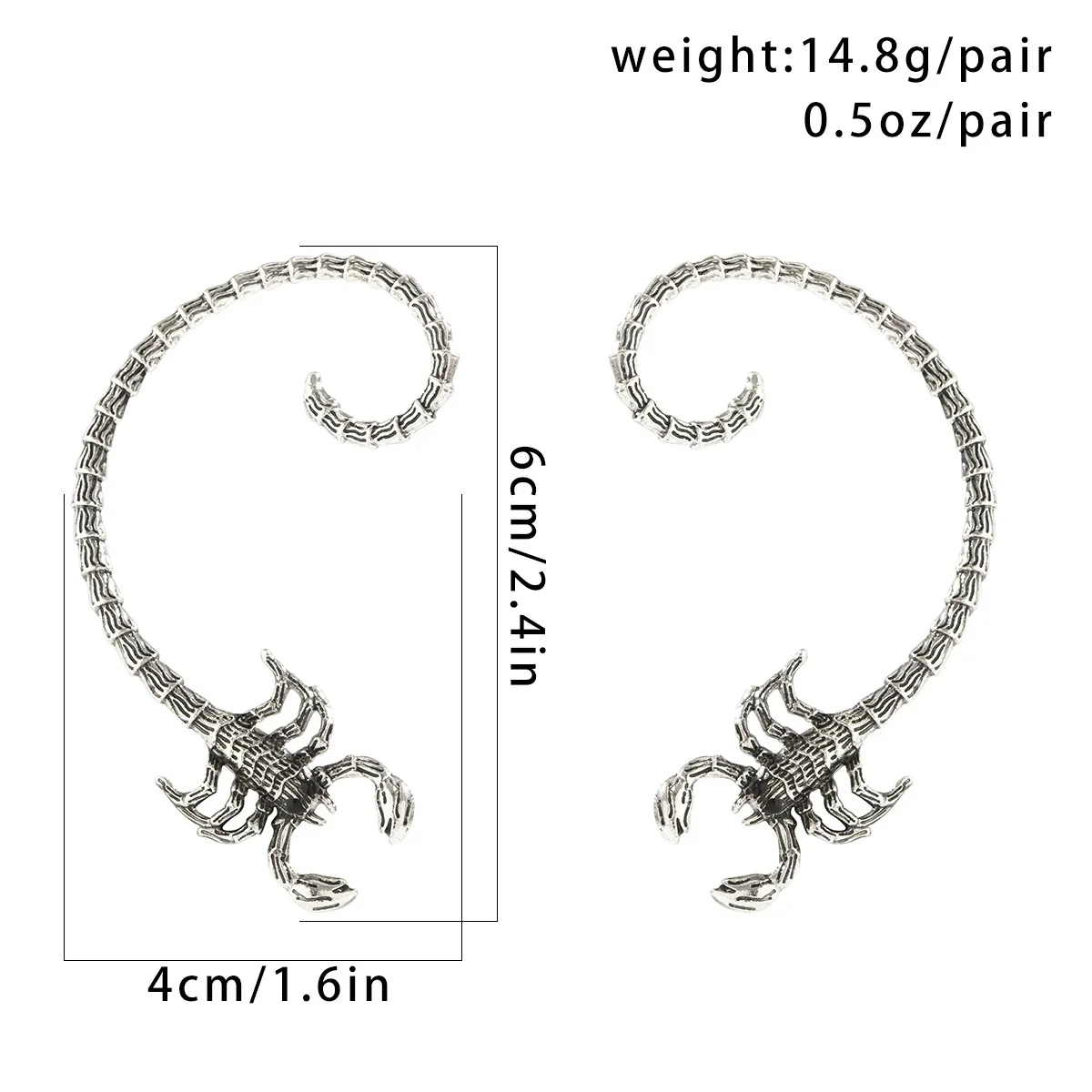 Alloy Geometric Animal Zodiac Electroplated Hip Hop Style Ear Studs And Ear Clips - Image 6