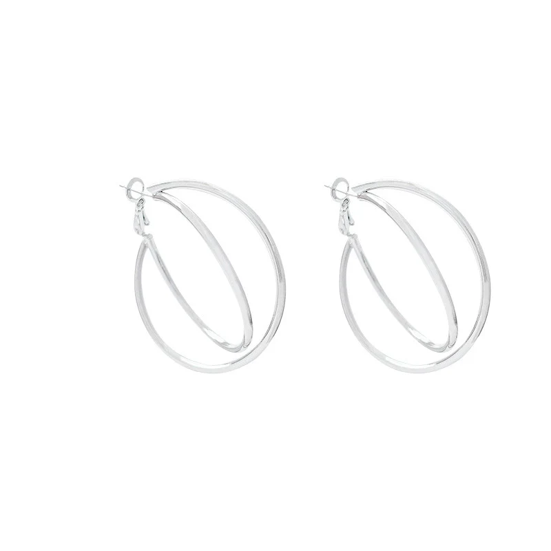 Alloy Geometric Cross Circle Electroplated Women's Earrings - Image 5