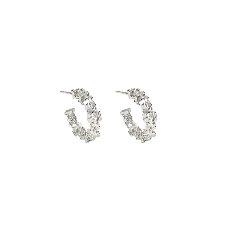 Alloy Geometric Cshaped Women's Highend Light Luxury Niche Design Electroplated Earrings - Image 5