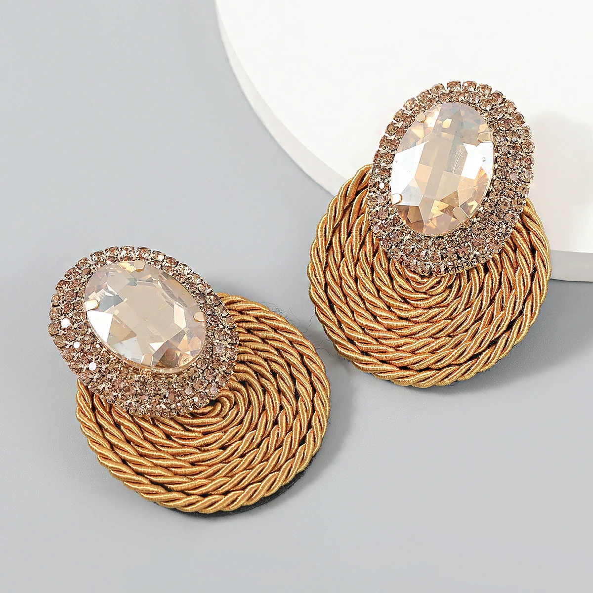 Alloy Geometric Diamond Earrings - Image 10