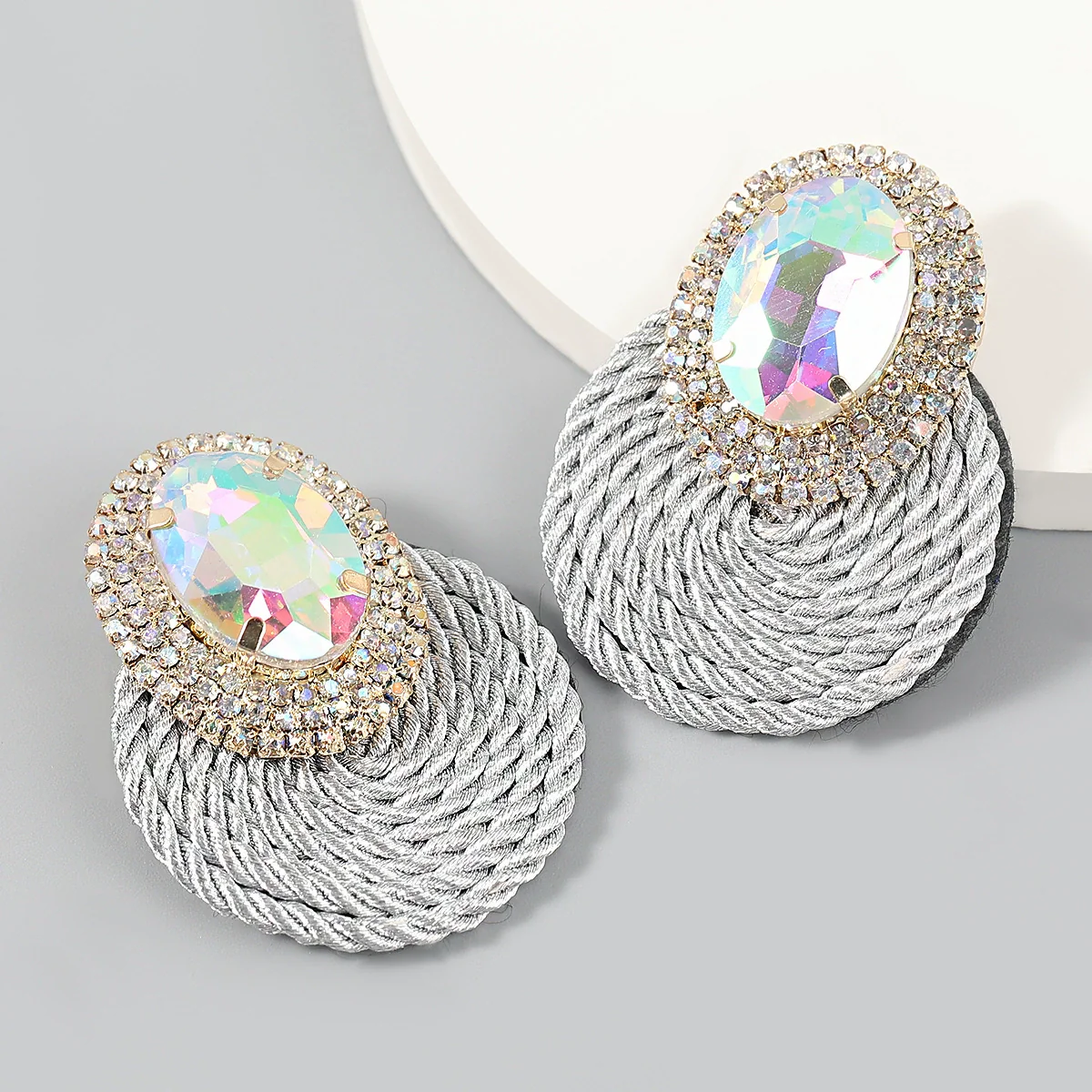Alloy Geometric Diamond Earrings - Image 12
