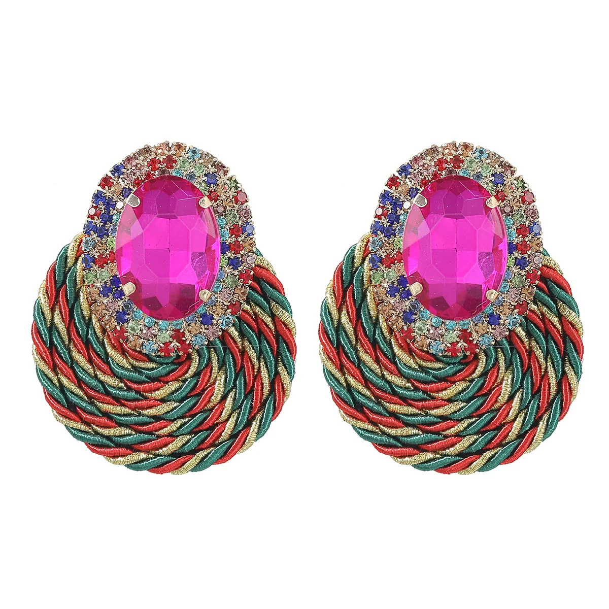 Alloy Geometric Diamond Earrings - Image 5