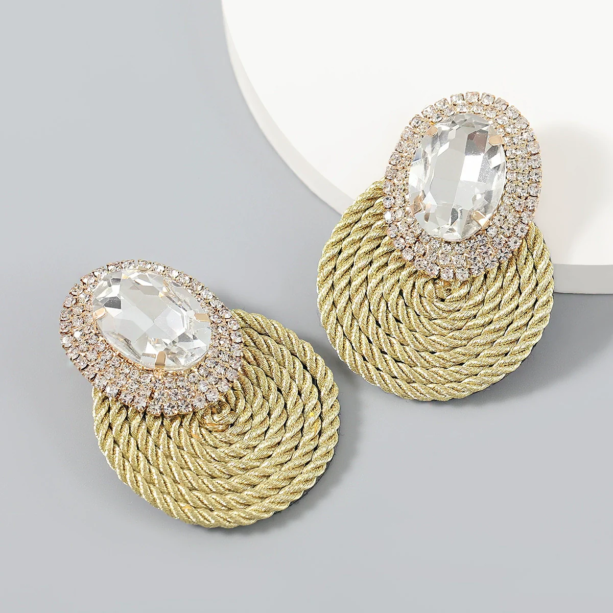 Alloy Geometric Diamond Earrings - Image 6