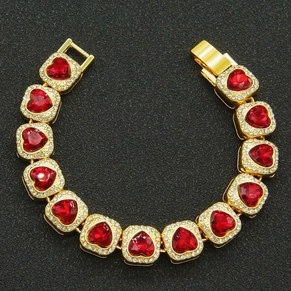 Alloy Geometric Diamondencrusted Love Rhinestone Couple Bracelet - Image 10