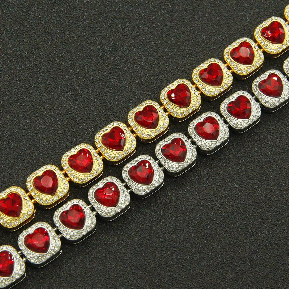 Alloy Geometric Diamondencrusted Love Rhinestone Couple Bracelet - Image 2