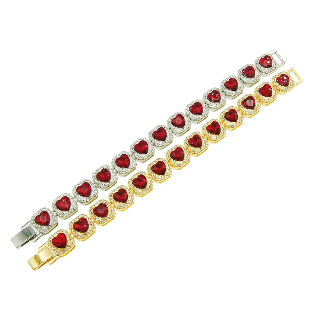 Alloy Geometric Diamondencrusted Love Rhinestone Couple Bracelet - Image 5