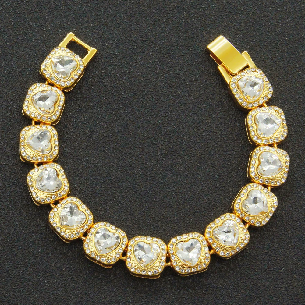 Alloy Geometric Diamondencrusted Love Rhinestone Couple Bracelet - Image 8