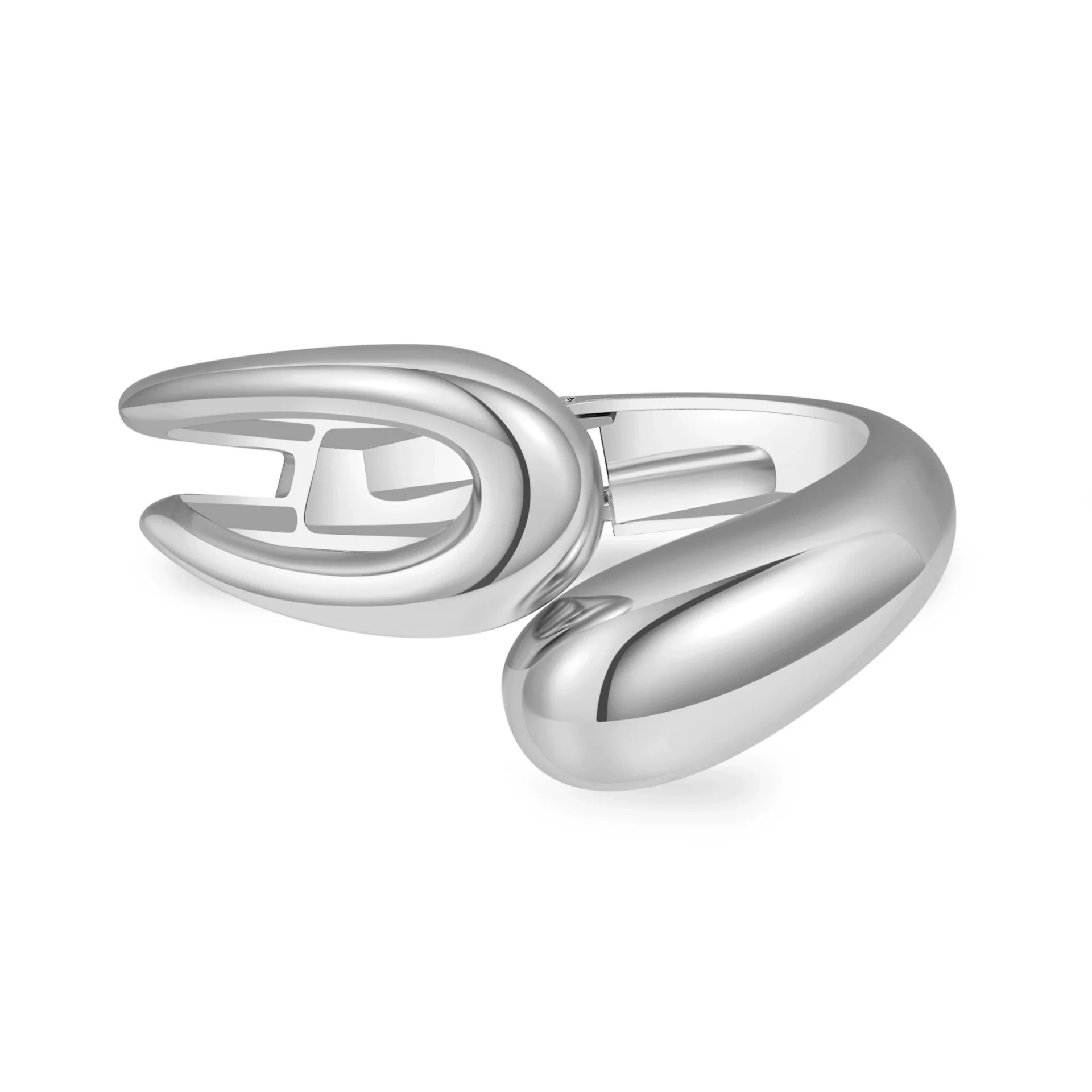 Alloy Geometric Electroplating Water Drop Glossy Asymmetric Spring Opening Unisex Bracelet - Image 10